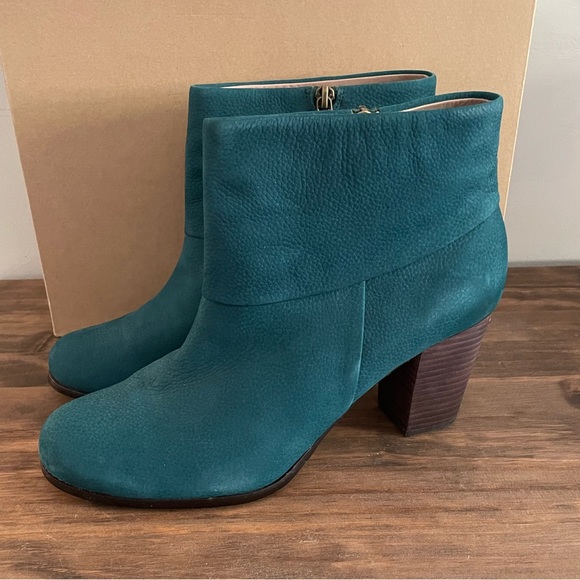 Like-New Cole Haan Suede Heeled Boots, Nike Air, Dark Teal (W 11) - Picture 3 of 11